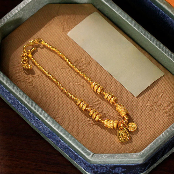 Pulsera de la suerte con el personaje Fu de cobre y Buddha Stones - image 9