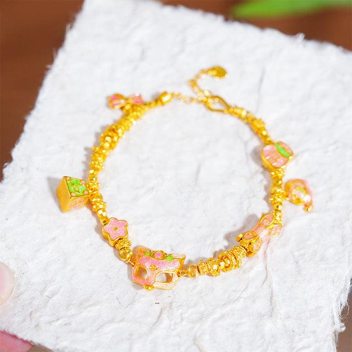 Pulsera de la fortuna de cobre con dije de Ruyi y el personaje del zorro Fu de Buddha Stones - image 3