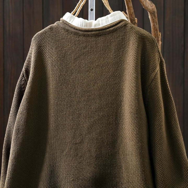 Suéter cárdigan de punto de manga larga para mujer, de algodón, con botones florales y Buddha Stones. - image 7