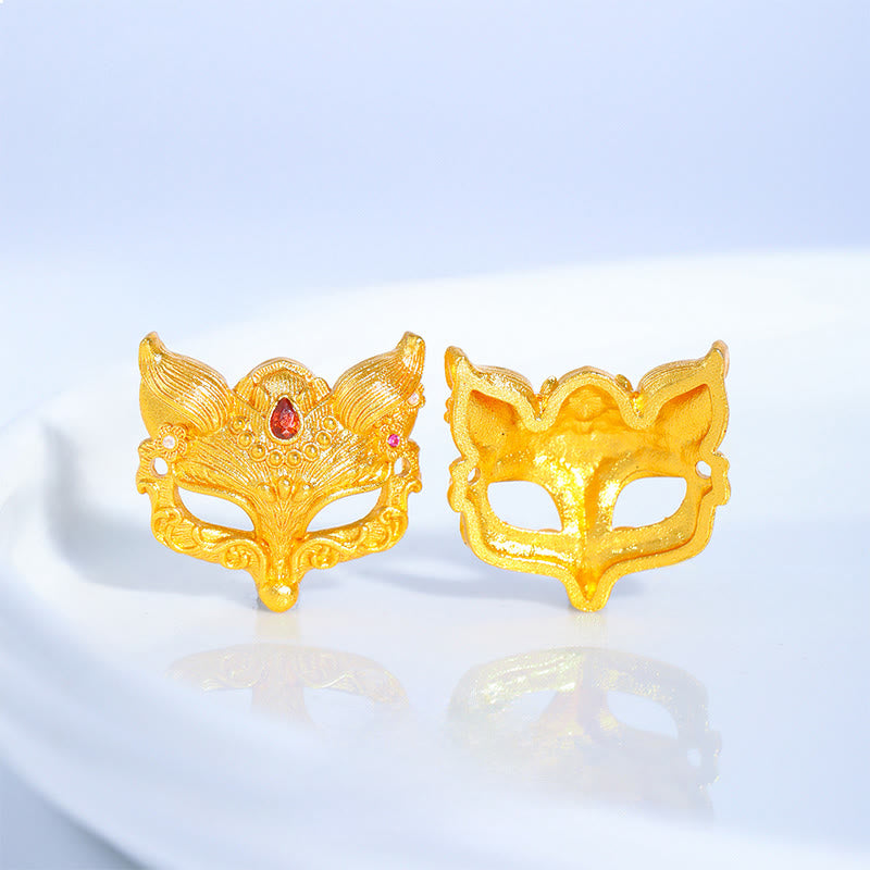 Pulsera de la suerte tejida con hilo morado, con dije de campana de zorro de latón chapado en oro de 24k y Buddha Stones. - image 4