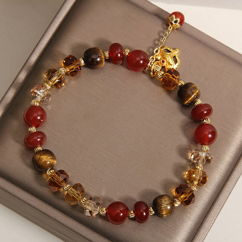 Pulsera de cuentas con dije de zorro, ojo de tigre y Buddha Stones. - image 10