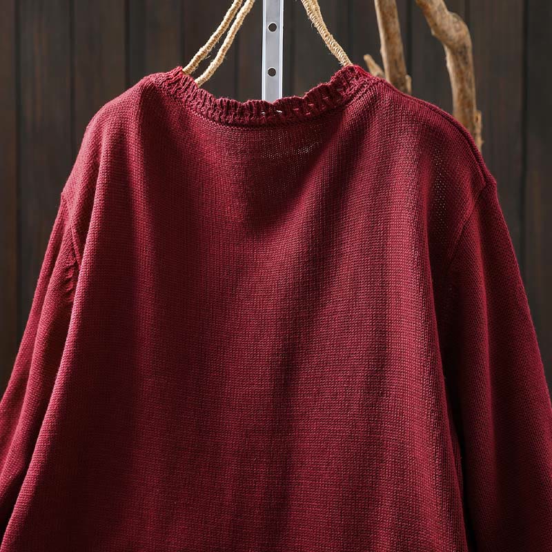 Cárdigan de punto de manga larga para mujer, con botones de encaje y estampado de Buddha Stones, de algodón, con bolsillos. - image 4