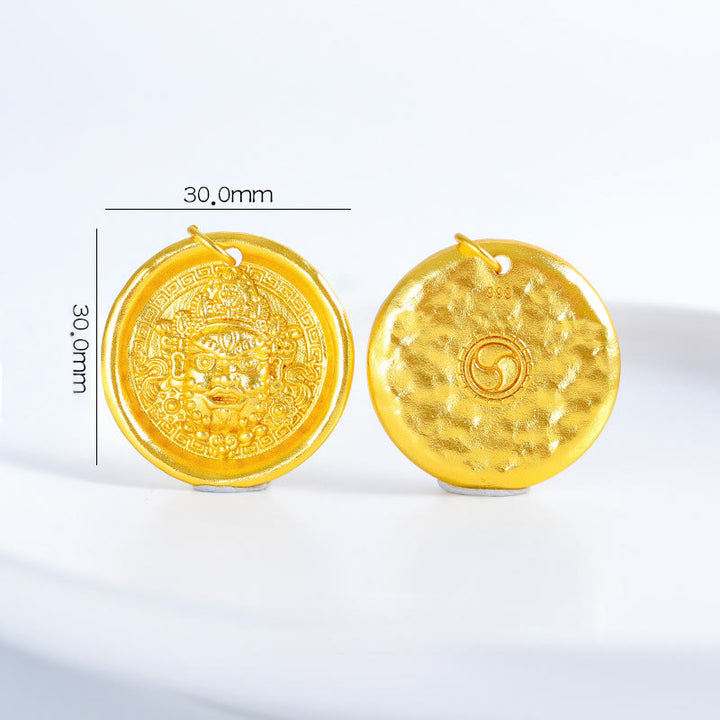 Collar con colgante de cadena Jambhala amarilla de latón chapado en oro de 24k con Buddha Stones y símbolo de prosperidad y protección. - image 7