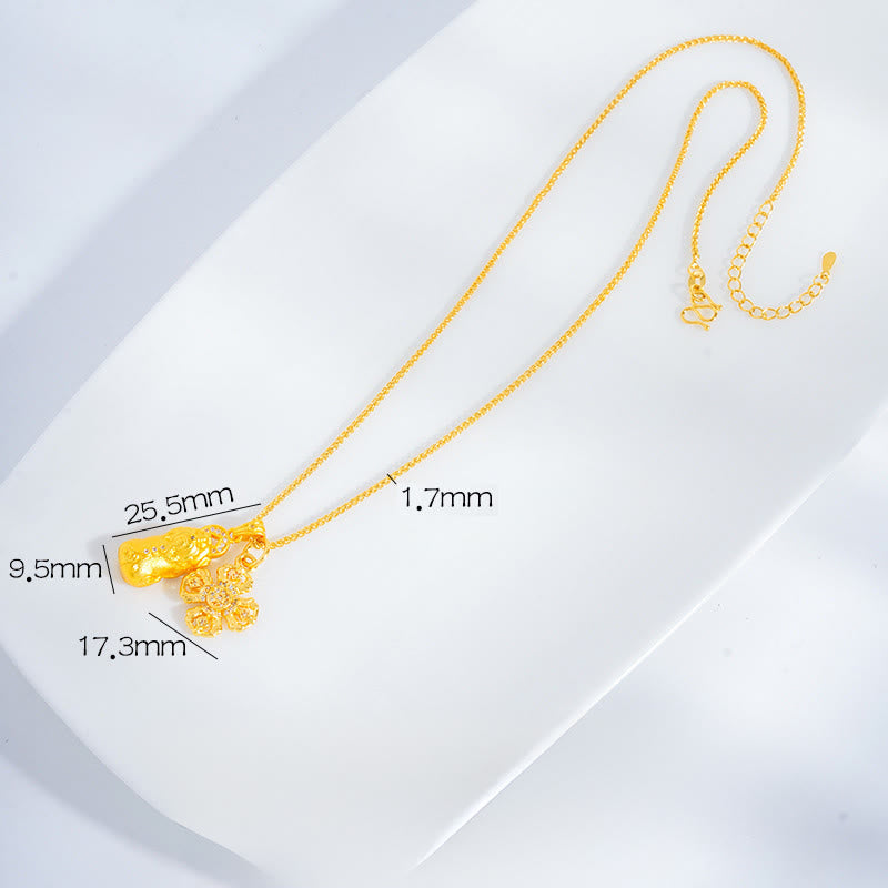 Collar con colgante de cadena de riqueza Pixiu Cross Dorje Vajra de latón chapado en oro de 24k con Buddha Stones - Pixiu y Vajra - image 1