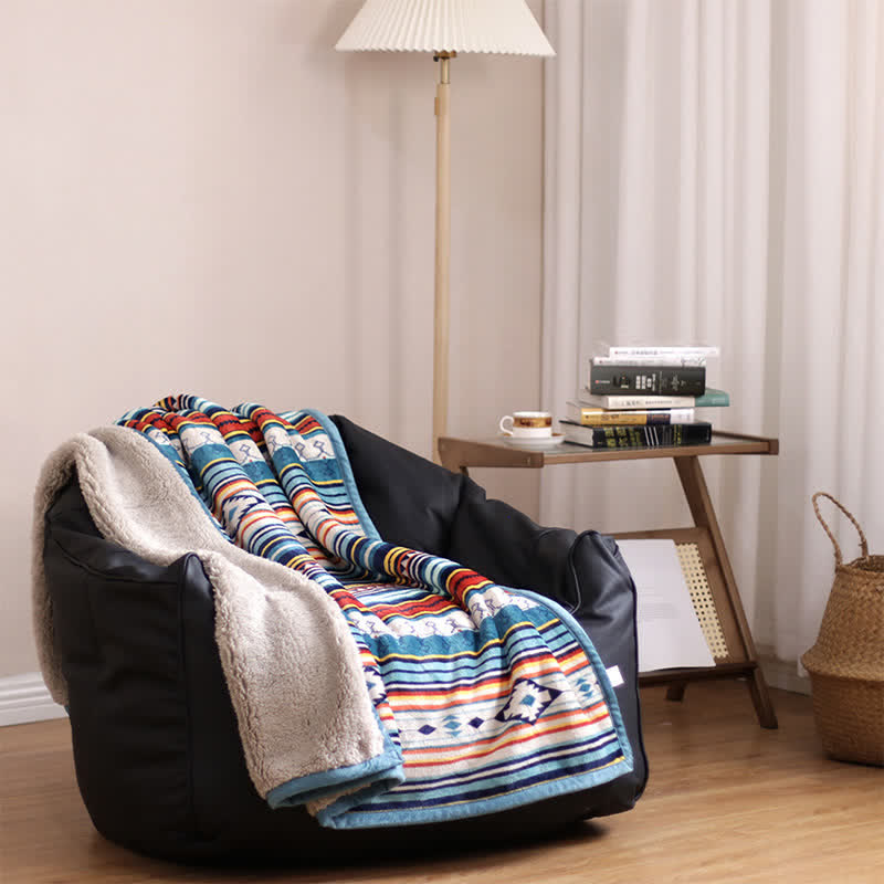Manta de cama suave y cálida geométrica