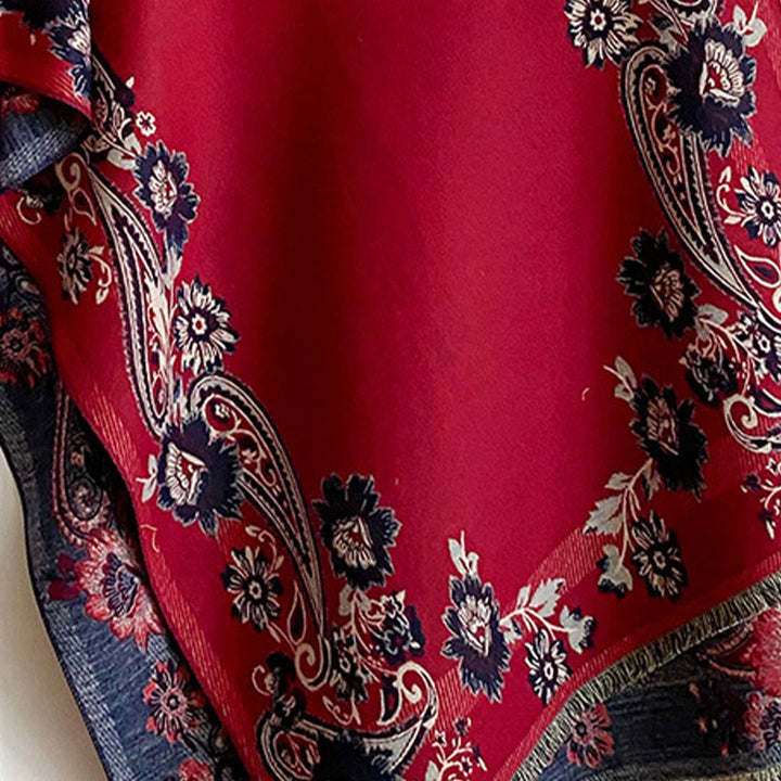 Bufanda/chal cálido y acogedor con estampado de enredaderas de flores de anacardo y Buddha Stones en otoño - image 7