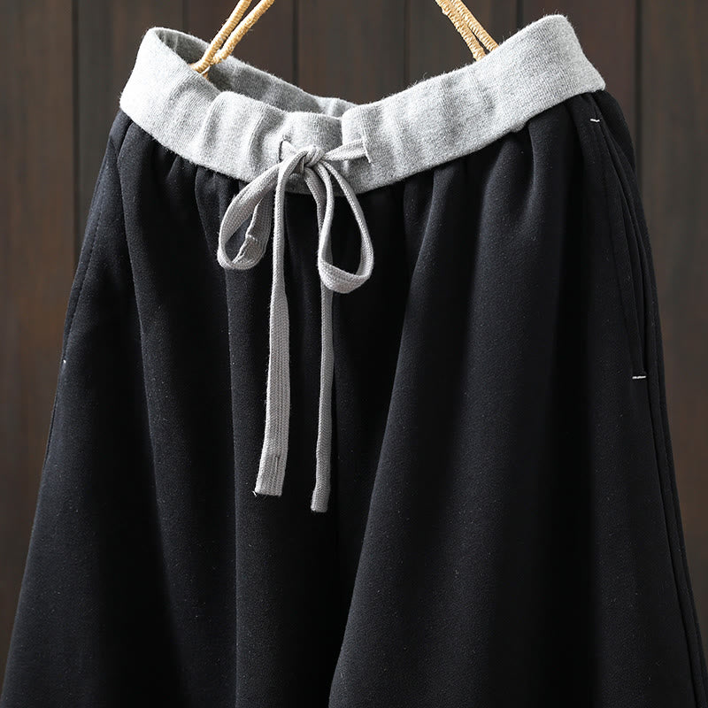 Pantalones de algodón para mujer con bolsillos y bloques de color liso de Buddha Stones Fall - image 15