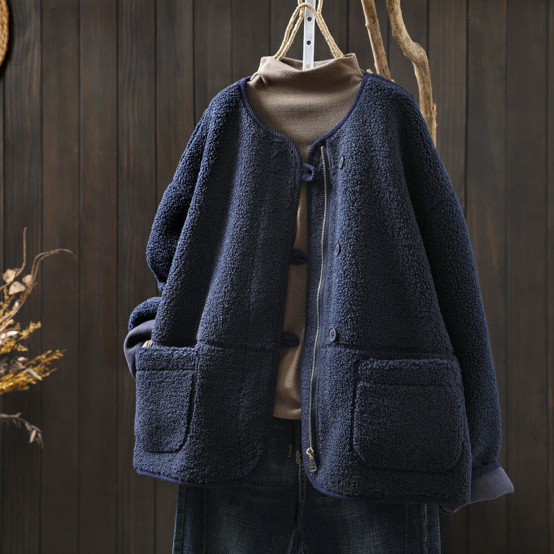 Chaqueta térmica de manga larga para mujer con bolsillos, cierre de cremallera, botones y estampado de Buddha Stones. - Azul acero - US4-6, UK/AU8-10, EU36-38 (F) - image 2