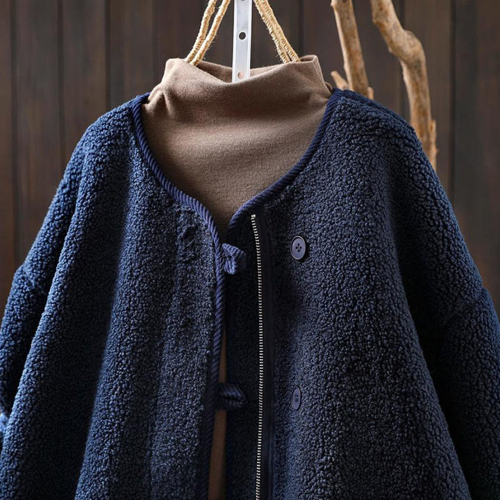 Chaqueta térmica de manga larga para mujer con bolsillos, cierre de cremallera, botones y estampado de Buddha Stones. - image 5