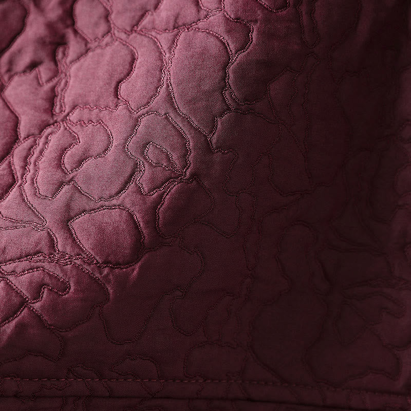 Chaqueta de mujer de algodón jacquard de manga larga y largo medio con botones y estampado de Buddha Stones, con bolsillos. - image 10