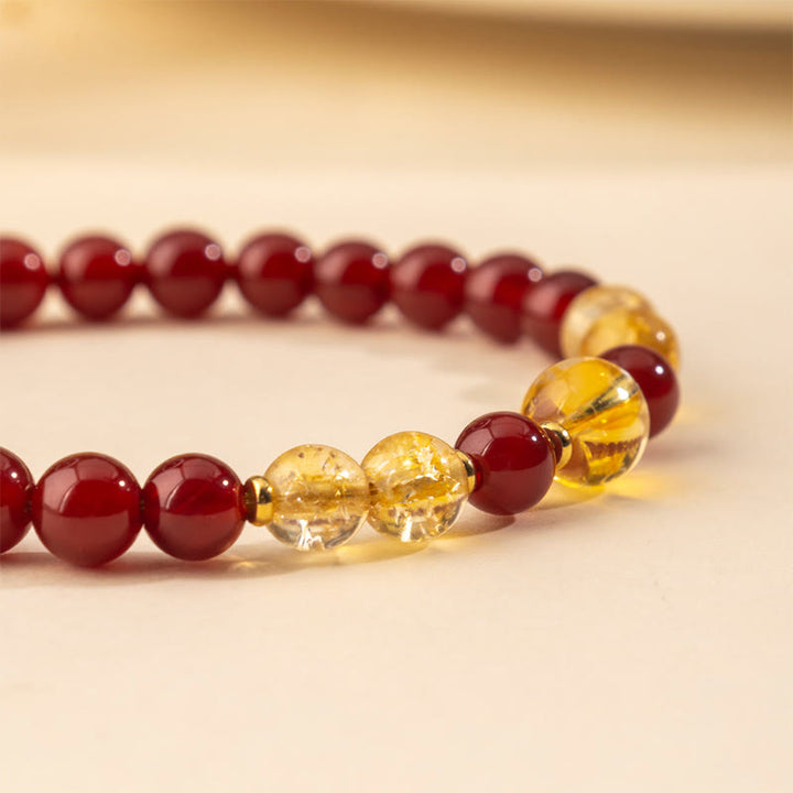 Pulsera de placer y confianza con Buddha Stones, ágata roja y citrino - image 4