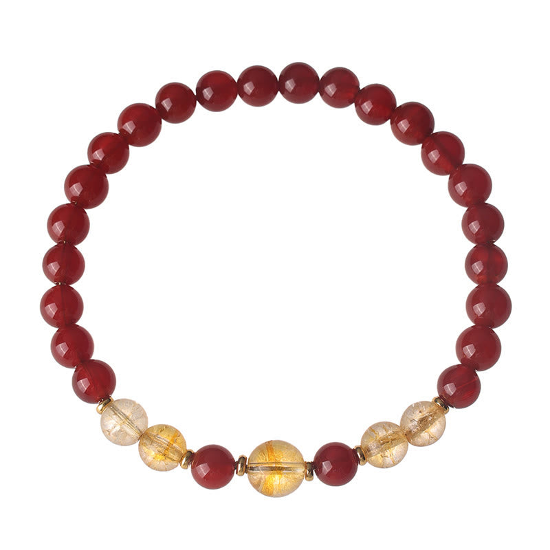 Pulsera de placer y confianza con Buddha Stones, ágata roja y citrino - image 3