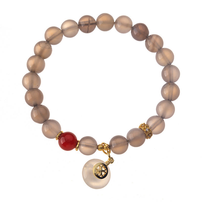 Pulsera de equilibrio con Buddha Stones, ágata gris, ágata roja y calcedonia. - image 4