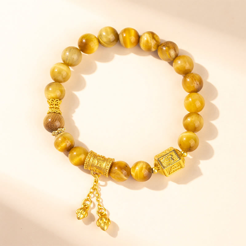 Pulsera de equilibrio de aleación con Buddha Stones y ojo de tigre variado - Ojo de tigre dorado (circunferencia de la muñeca: 16-18 cm) - image 11