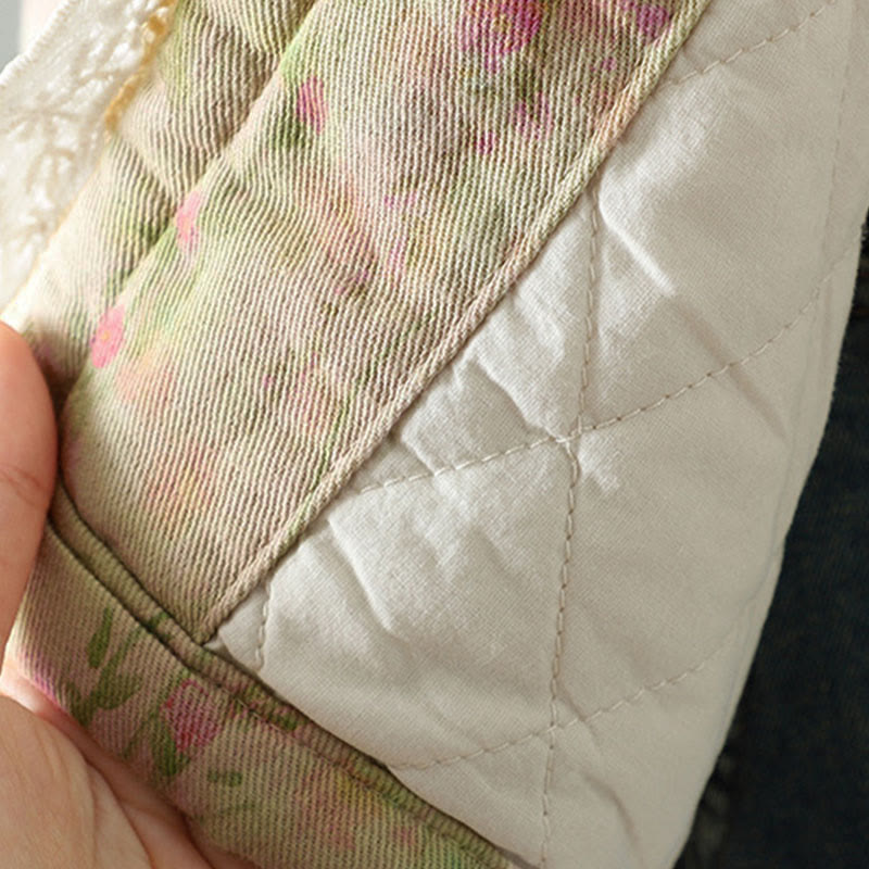 Chaqueta térmica de manga larga para mujer, de algodón, con bolsillos, estampado de encaje y Buddha Stones. - image 12