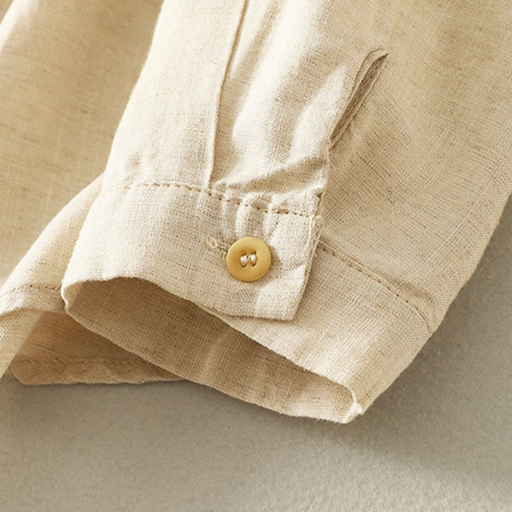 Camisa de manga larga con botones para mujer, con bordado de flores y Buddha Stones de primavera - image 9