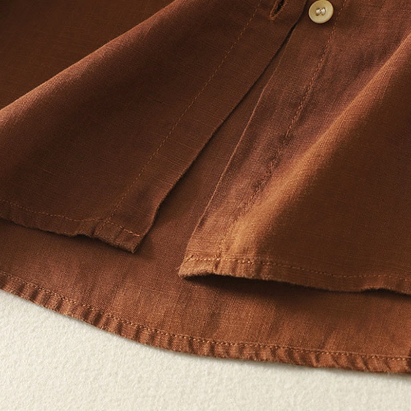 Camisa de mujer de manga larga con botones y flores bordadas de primavera con Buddha Stones - image 15