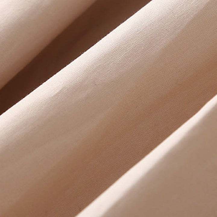 Camisa de algodón de manga larga con solapa y doble botonadura lisa con Buddha Stones para mujer - image 8