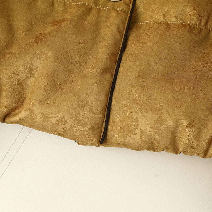 Chaqueta de manga larga gruesa para mujer con bolsillos, estampado jacquard oscuro, botones de rana y Buddha Stones. - image 8