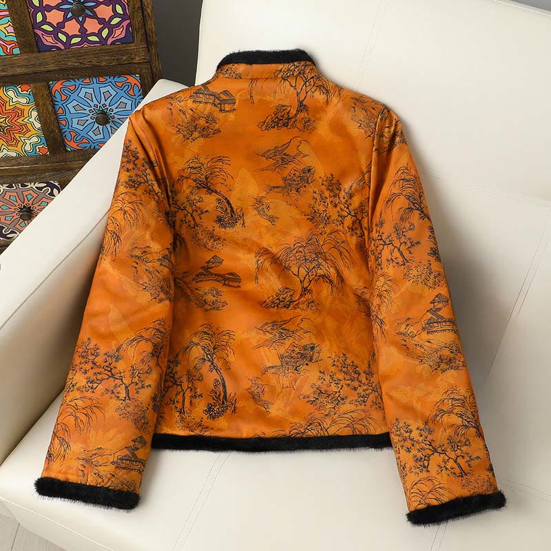 Chaqueta de manga larga y gruesa para mujer con estampado de flores, Buddha Stones.  - image 2