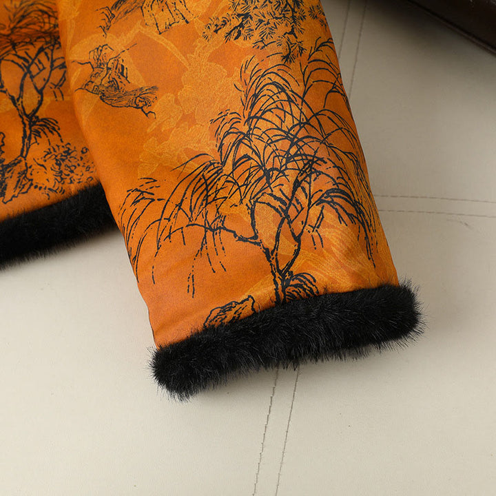 Chaqueta de manga larga y gruesa para mujer con estampado de flores, Buddha Stones.  - image 9