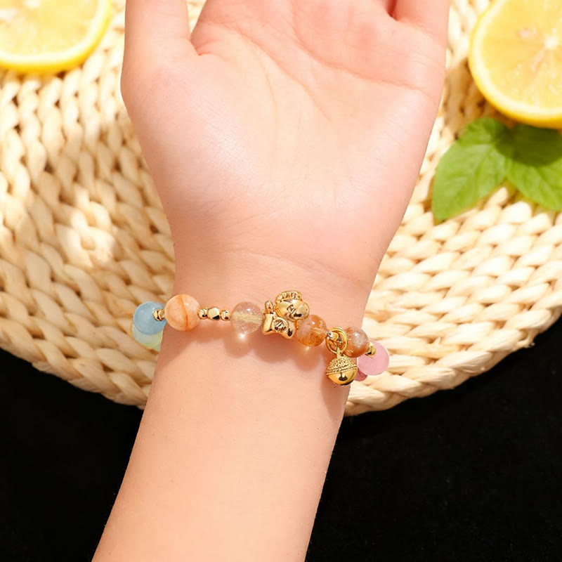 Pulsera protectora con Buddha Stones del Año del Caballo: citrino, amatista y varios cristales. - image 9