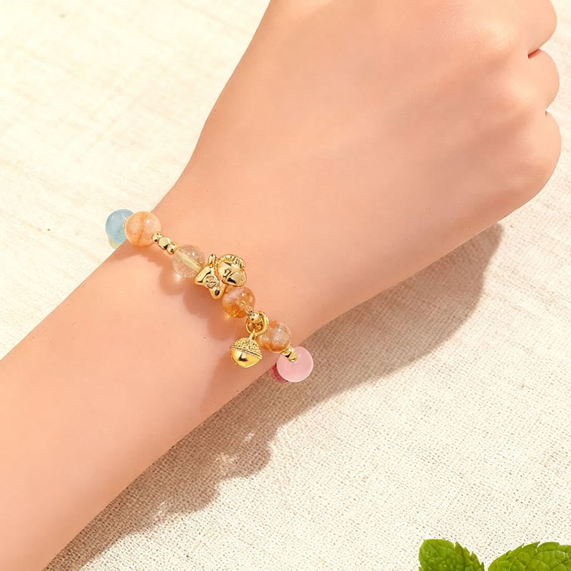 Pulsera protectora con Buddha Stones del Año del Caballo: citrino, amatista y varios cristales. - image 10