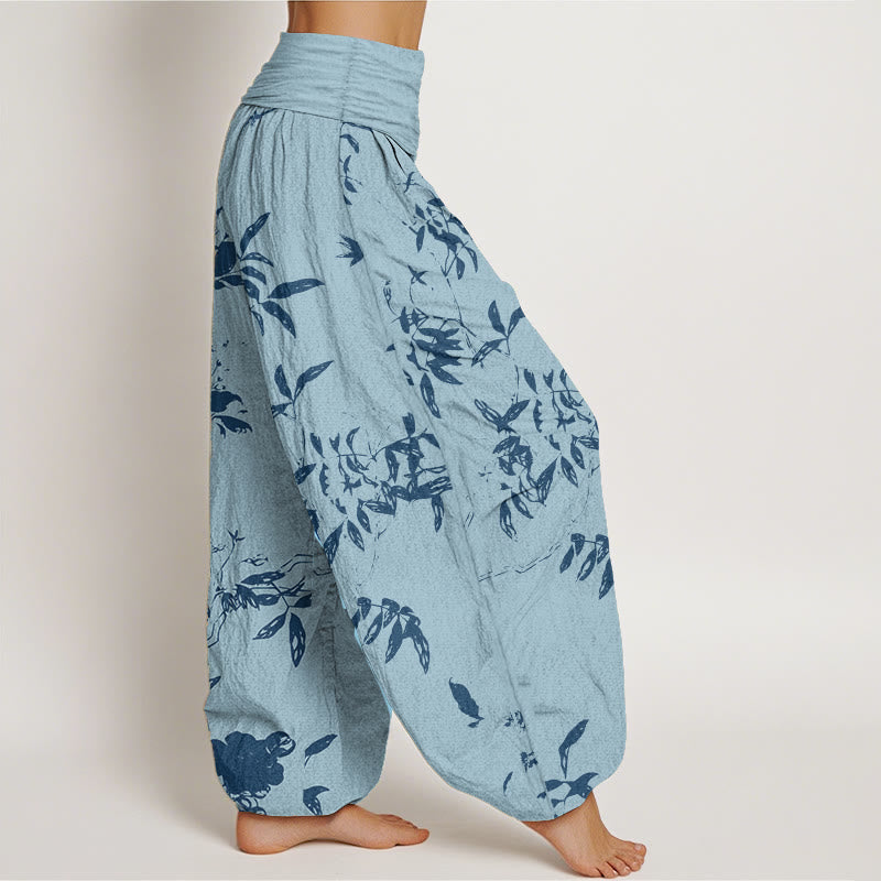 Pantalones bombachos de cintura elástica para mujer con estampado de ramas y piedras de Buddha Stones, de algodón. - image 6