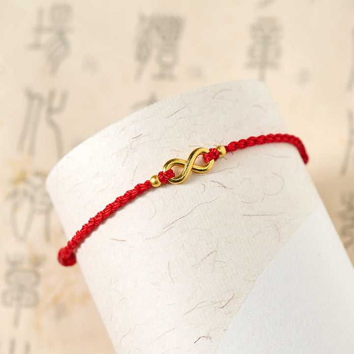 Buddha Stones Pulsera protectora ajustable de latón con cordón rojo y dije de infinito - image 4