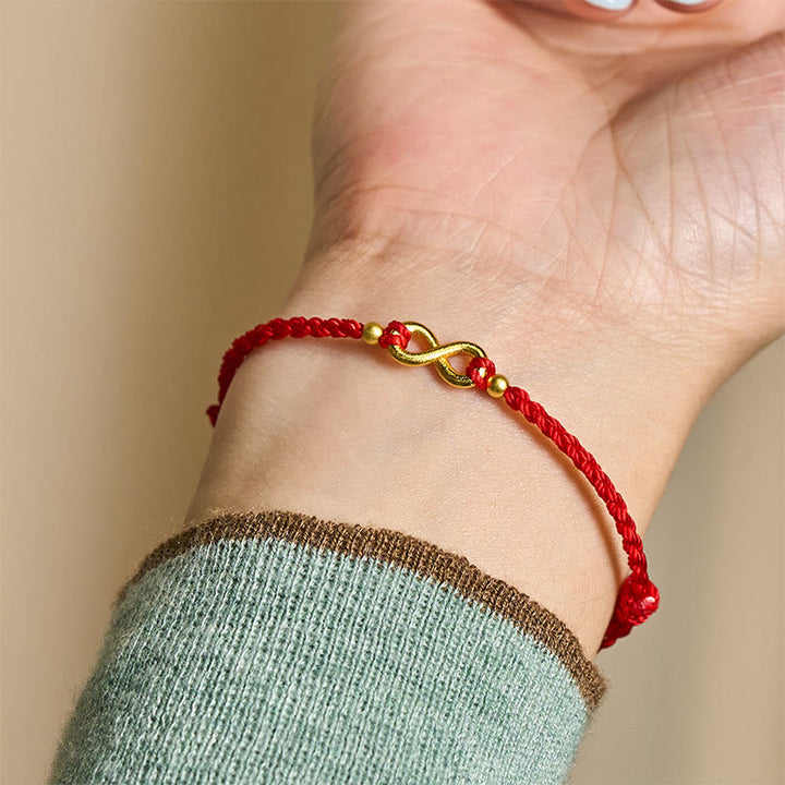 Buddha Stones Pulsera protectora ajustable de latón con cordón rojo y dije de infinito - image 7
