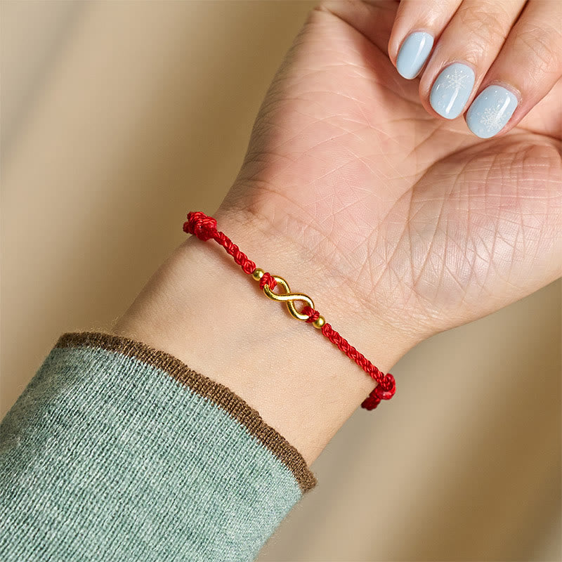Buddha Stones Pulsera protectora ajustable de latón con cordón rojo y dije de infinito - image 6