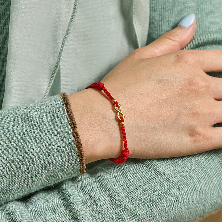 Buddha Stones Pulsera protectora ajustable de latón con cordón rojo y dije de infinito - image 5