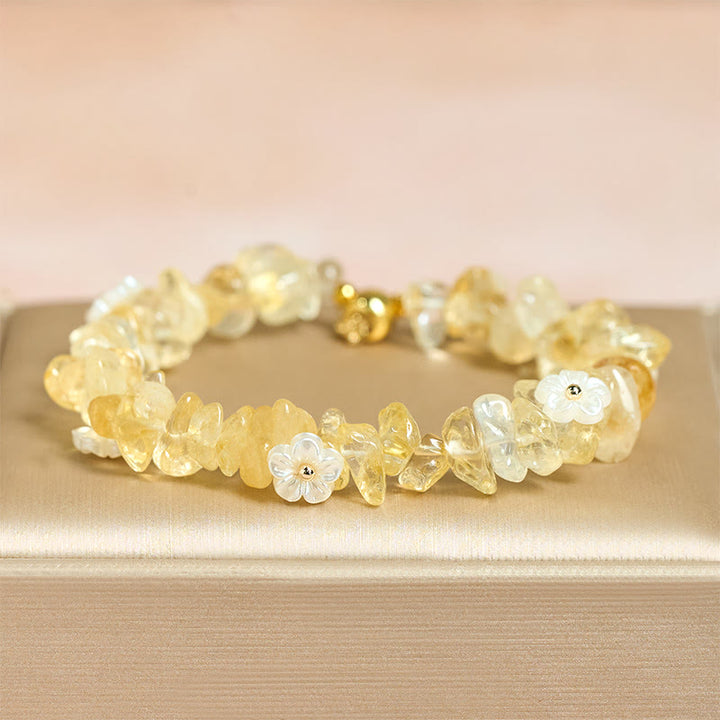 Pulsera de equilibrio con diseño irregular de flor de cristal de Buddha Stones, amatista y cristal blanco. - image 26