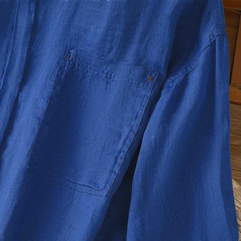 Camisa de manga larga para mujer con solapa y bolsillo, con estampado de Buddha Stones, ideal para el otoño. - image 23