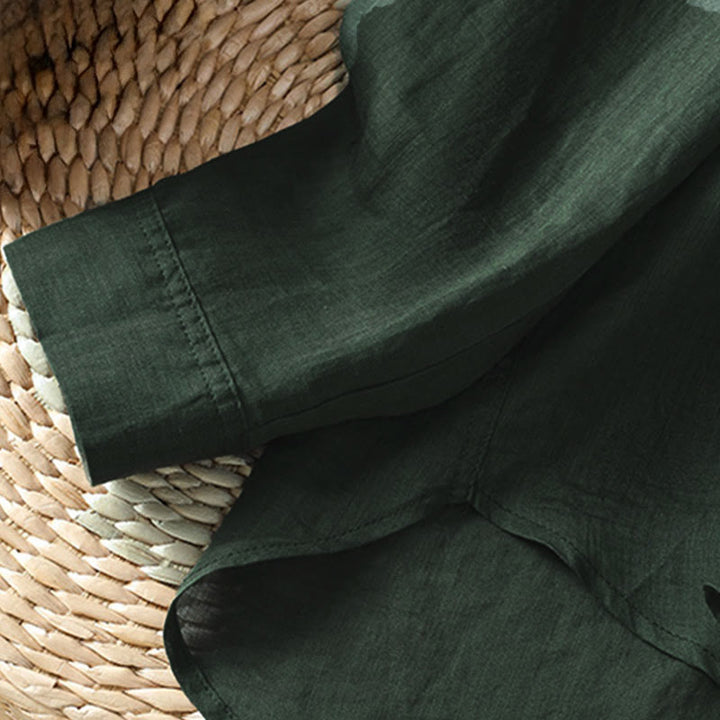 Camisa de manga larga para mujer con solapa y bolsillo, con estampado de Buddha Stones, ideal para el otoño. - image 7