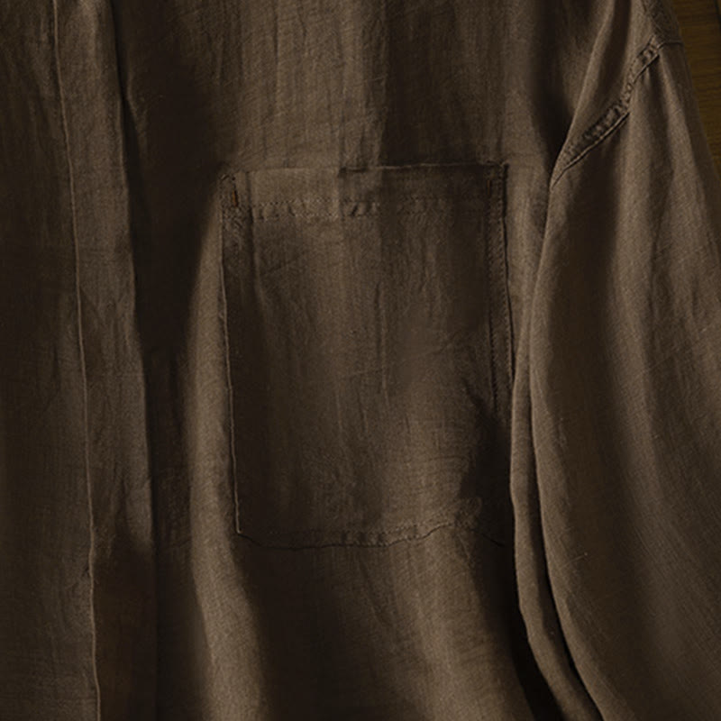 Camisa de manga larga para mujer con solapa y bolsillo, con estampado de Buddha Stones, ideal para el otoño. - image 15