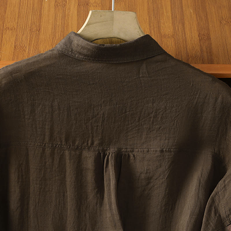 Camisa de manga larga para mujer con solapa y bolsillo, con estampado de Buddha Stones, ideal para el otoño. - image 14