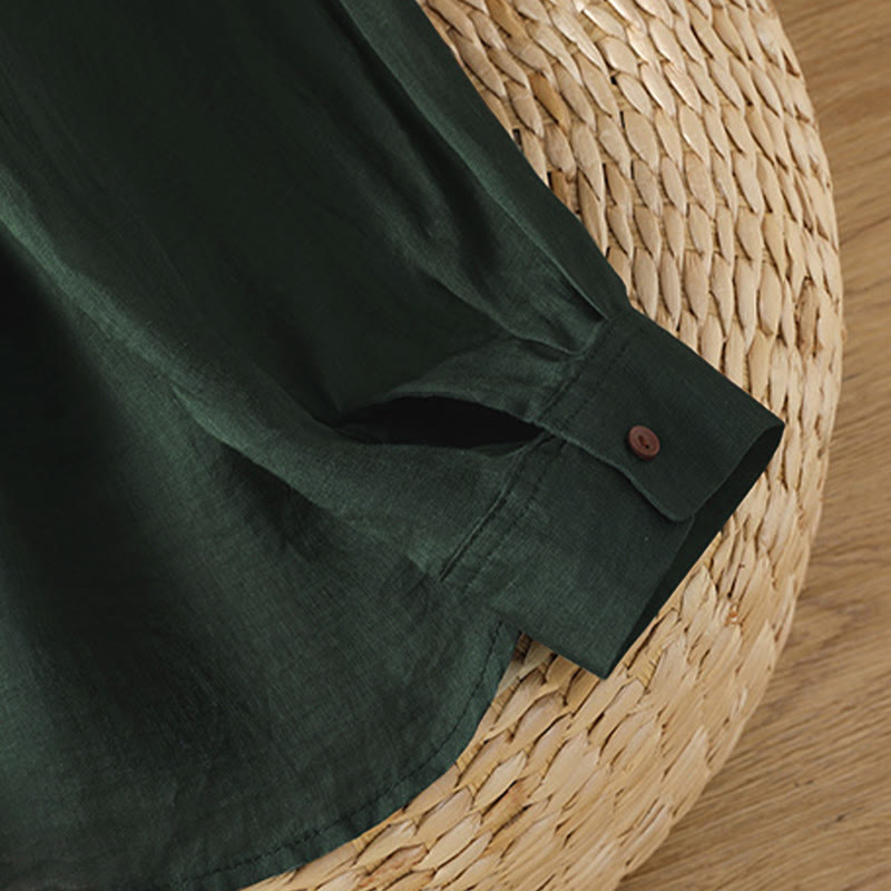 Camisa de manga larga para mujer con solapa y bolsillo, con estampado de Buddha Stones, ideal para el otoño. - image 8