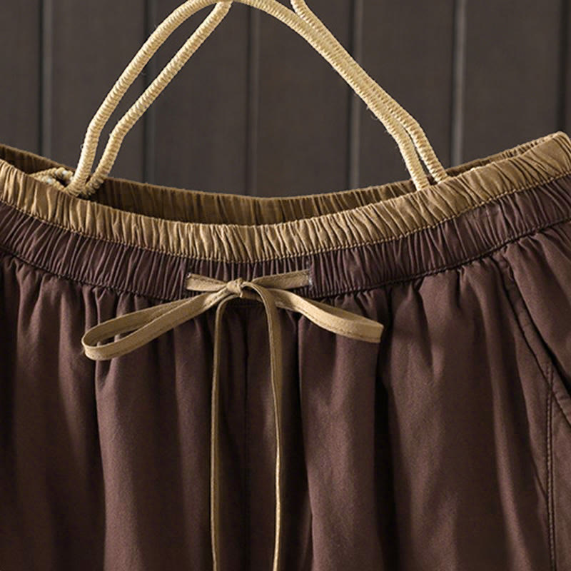 Pantalones térmicos tipo harén de algodón liso con bolsillos para mujer Buddha Stones - image 7