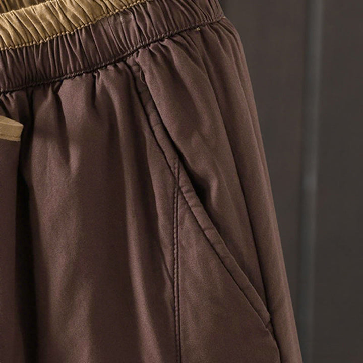 Pantalones térmicos tipo harén de algodón liso con bolsillos para mujer Buddha Stones - image 13