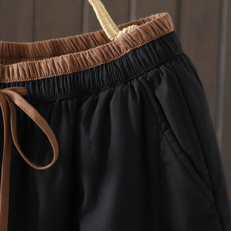 Pantalones térmicos tipo harén de algodón liso con bolsillos para mujer Buddha Stones - image 3