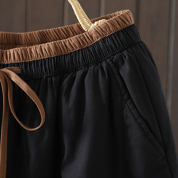 Pantalones térmicos tipo harén de algodón liso con bolsillos para mujer Buddha Stones - image 3