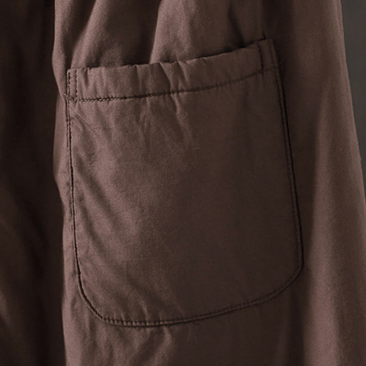 Pantalones térmicos tipo harén de algodón liso con bolsillos para mujer Buddha Stones - image 10