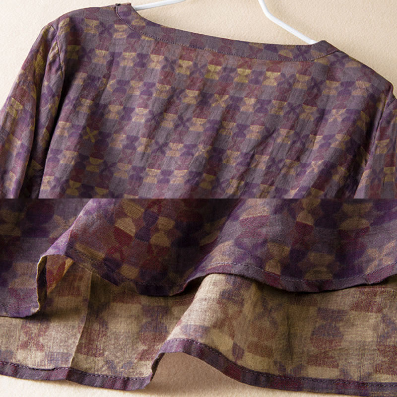 Camisa de manga larga para mujer con estampado floral y cuello en V de Buddha Stones Spring - image 9