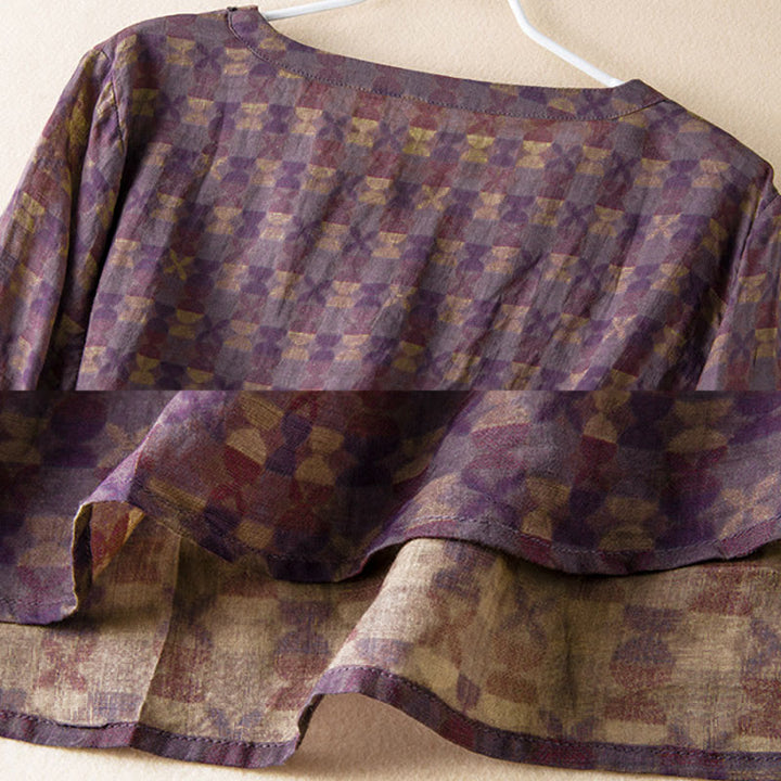 Camisa de manga larga para mujer con estampado floral y cuello en V de Buddha Stones Spring - image 9