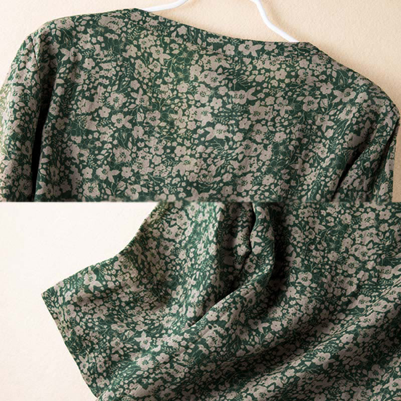 Camisa de manga larga para mujer con estampado floral y cuello en V de Buddha Stones Spring - image 3