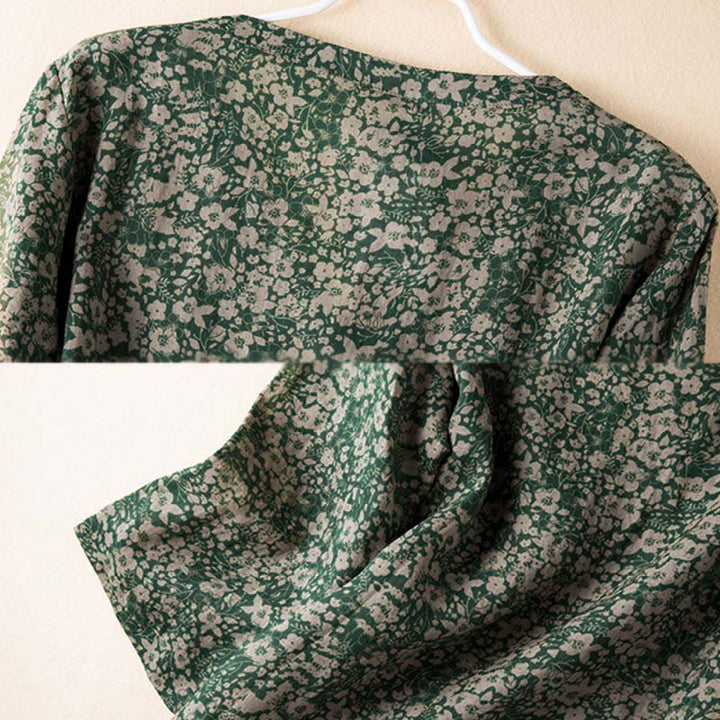 Camisa de manga larga para mujer con estampado floral y cuello en V de Buddha Stones Spring - image 3