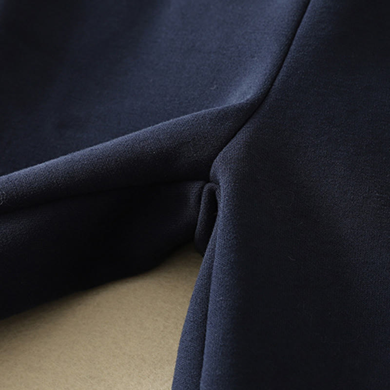 Pantalones anchos para mujer con cremallera y bolsillos, forro polar térmico, Buddha Stones, color azul medianoche - image 8