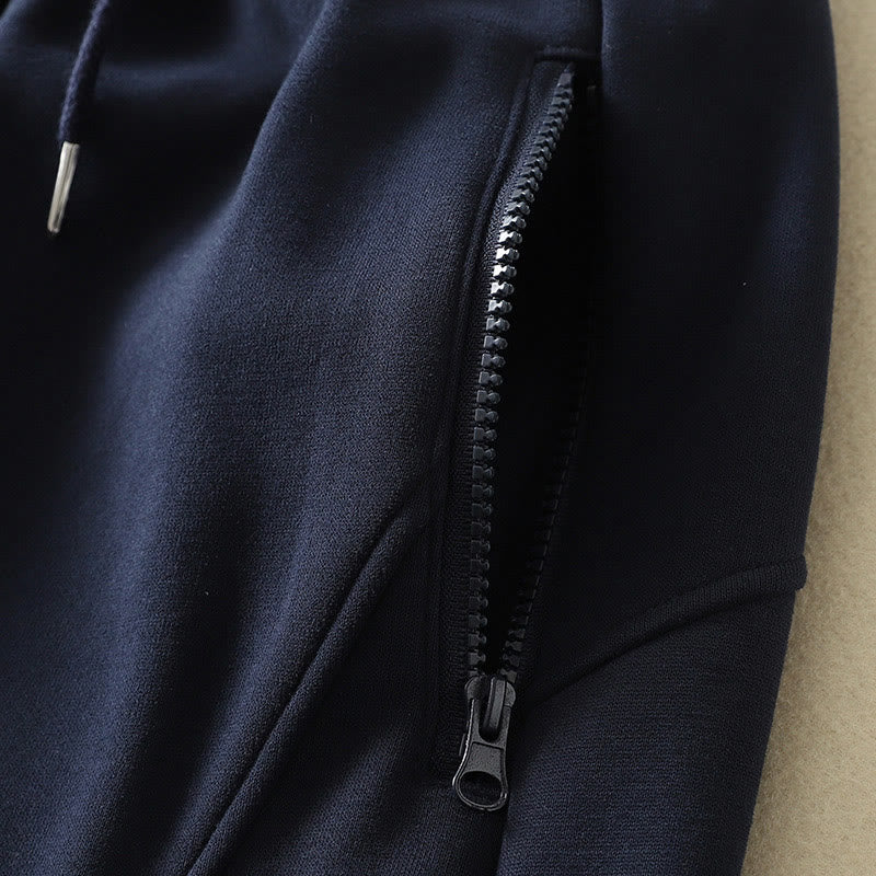 Pantalones anchos para mujer con cremallera y bolsillos, forro polar térmico, Buddha Stones, color azul medianoche - image 4