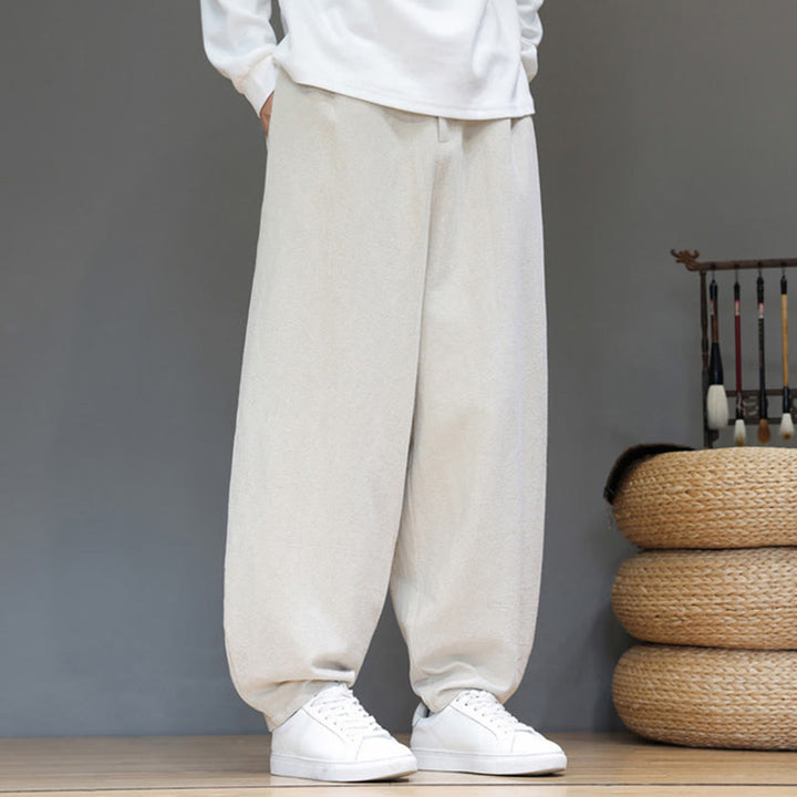 Pantalones deportivos de otoño para hombre, de algodón, color liso, con botones y bolsillos , de Buddha Stones. - image 17